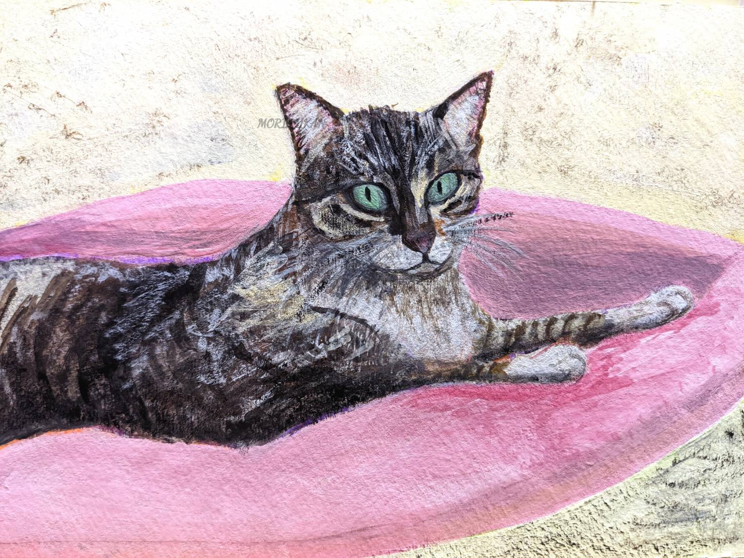 キジトラ猫 – アクリル画